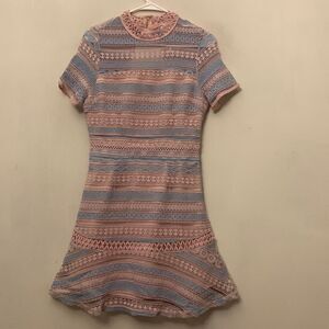 Foxiedox blue pink crocheted and lace Clarinda dress Size M NWT